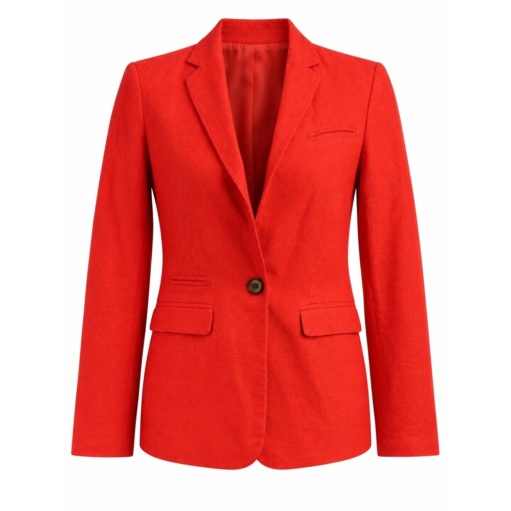 Willi Smith Women's Red Blazer Size XS Tailored One Button Career Jacket